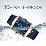 Luxury Slim Blue Quartz Stainless Steel Watch - Men's Fashion Mesh Waterproof Business Wristwatch