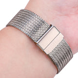 Stainless Steel Milanese Loop Watch Strap – Sleek Silver & Black Replacement Bracelet for Men & Women | 16mm, 18mm, 20mm, 22mm