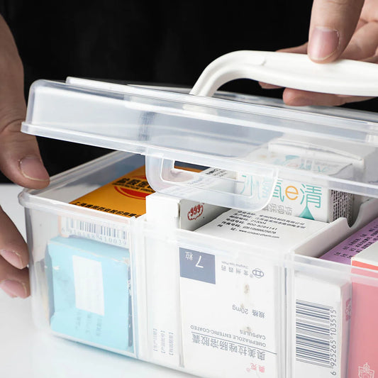 Compact Transparent Medicine Cabinet: Portable Storage for Home Medical Needs