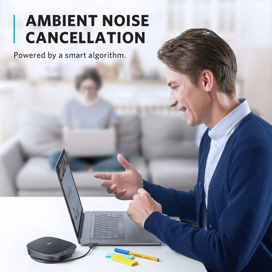 Anker PowerConf S330 USB Speakerphone: Home Office Conference Mic, Smart Voice Enhancement, Plug-and-Play