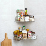 Punch-Free Wall-Mounted Corner Shelf: Bathroom and Kitchen Corner Storage Iron Rack