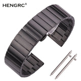 High-Quality Stainless Steel Watchbands - 16mm to 22mm Silver & Black Metal Straps for Huawei Gear S3