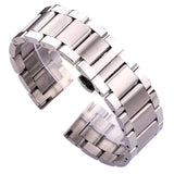 Metal Watch Bracelet - Stainless Steel in Blue and Silver, Available in 18, 20, 21, 22, 23, and 24mm with a Fold Deployment Clasp