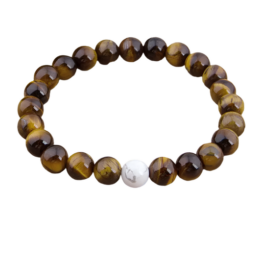 Couples' Boho Marble Bead & Tiger Eye Bracelet – Natural Lava Stone Distance Jewelry | Christmas Gift