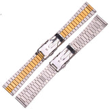 Women's Stainless Steel Bracelet Watchbands - Silver & Gold Double Clasp Straps, 12mm to 20mm Sizes