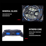 SMAEL Men's Military Watch, Waterproof Casual Sport Watch with LED Digital Analog Quartz,