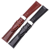 High-Quality Genuine Leather Watch Band – Brown & Black Strap in 18mm to 24mm | Elegant Watch Accessory with Deployment Buckle