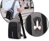 Compact USB Charge Shoulder Bag for Men: Waterproof Sling Chest Bag, Ideal Messenger Bag for Boys, Travel Bagpack, Cross Body Bags