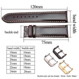 Handcrafted Vintage Leather Watchbands – Genuine Calfskin Straps in Black and Dark Brown, Available in 18mm to 24mm Sizes with Pin Buckle