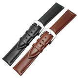 Unisex Soft Genuine Leather Watchbands – Smooth Black and Brown Straps in Sizes 18mm, 19mm, 20mm, 21mm, 22mm, and 24mm | Belt Bracelet Style