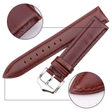 Smooth Genuine Cowhide Leather Watchband – Soft Black & Brown Strap for Men & Women | 18mm to 24mm Watch Bracelet Accessory