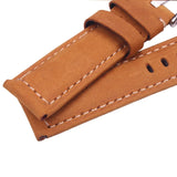 Italian Genuine Leather Watchbands, 22mm and 24mm, in Black, Yellow, and Brown, with Screw-In Buckle