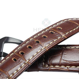 Handcrafted Vintage Watchbands - 22mm and 24mm Genuine Leather Straps for Men, Classic Soft Design with Silver Buckle