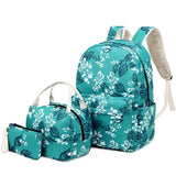 Floral School Backpack for Girls - Includes Children's Lunch Bag, Pencil Bag Set, and Book Bag