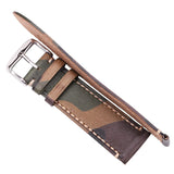 Premium Cowhide Watchbands: Camouflage Vintage Genuine Leather, Available in 18mm, 20mm, 22mm Sizes for Men and Women