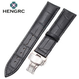 Durable Genuine Leather Watchbands for Men and Women, 20mm and 22mm, High-Quality Strap with Deployment Clasp Accessories