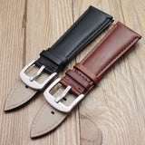 Vintage Genuine Leather Watch Straps for Men – 22mm and 24mm Bands with Brushed Stainless Steel Buckle