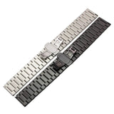 High-Quality Stainless Steel Watchbands - 16mm to 22mm Silver & Black Metal Straps for Huawei Gear S3