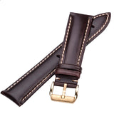 Handcrafted Vintage Leather Watchbands – Genuine Calfskin Straps in Black and Dark Brown, Available in 18mm to 24mm Sizes with Pin Buckle