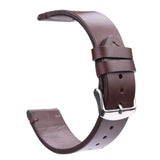 Vintage Genuine Leather Watchbands – Dark Brown Smooth Strap with Stainless Steel Pin Buckle in 18mm, 20mm, 22mm