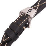 Italy Genuine Leather Watch Strap: 22mm, 24mm Thick Women's Watchband Belt with Stainless Steel Buckle Clasp