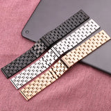 Solid Stainless Steel Watch Bands - Men's & Women's Silver, Black, Rose Gold Bracelets with Deployment Clasp, 20mm to 26mm