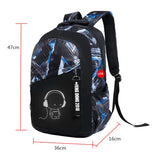 Backpack for High School Teenage Boys - Roomy Student Bag with Luminous Features - Large Capacity Book Bag