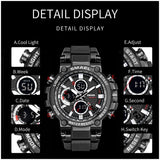 Men's Waterproof Military Sport Watch – LED Digital & Analog Quartz Wristwatch for Men