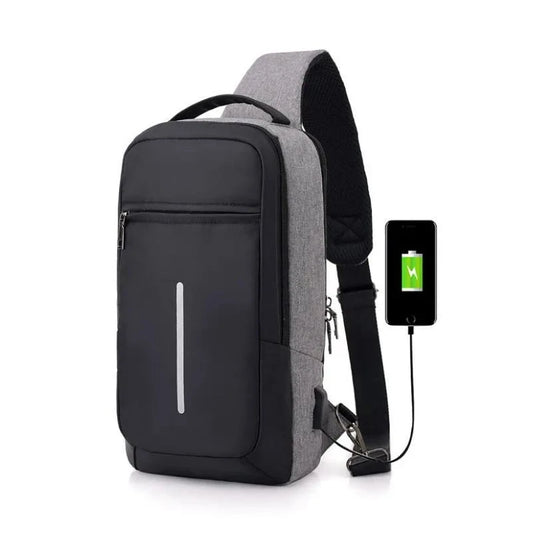 Unisex Reflective Sling Chest Bag: Waterproof with USB Port, Perfect for Traveling and Carrying Essentials