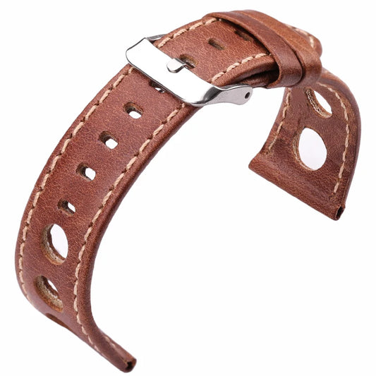 Soft Genuine Leather Watchband – Thin Black & Brown Strap with Pin Buckle for Men & Women | 22mm, 24mm