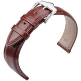 Smooth Genuine Cowhide Leather Watchband – Soft Black & Brown Strap for Men & Women | 18mm to 24mm Watch Bracelet Accessory