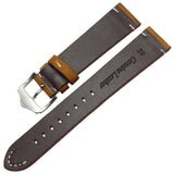 Premium Genuine Cowhide Leather Watch Strap – Black & Dark Brown Bands for Men & Women | 18mm, 20mm, 22mm with Stainless Steel Silver Polished Buckle