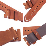 Italian Handmade Genuine Leather Watchband – Vintage Black & Dark Brown Strap for Men & Women | 18mm, 20mm, 22mm with Pin Buckle