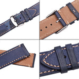 Premium Cowhide Watchbands: Camouflage Vintage Genuine Leather, Available in 18mm, 20mm, 22mm Sizes for Men and Women