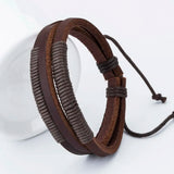 Men's Fashion Handmade Winding Leather Bracelet – Popular DIY Weave Charm Bangle | Pulsera Jewelry