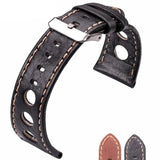 Soft Genuine Leather Watchband – Thin Black & Brown Strap with Pin Buckle for Men & Women | 22mm, 24mm