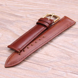 Genuine Leather Watchband – Smooth Black and Brown Straps in Sizes 18mm, 19mm, 20mm, 21mm, 22mm, and 24mm | Men’s and Women’s Bracelet with Silver or Gold Metal Pin Buckle