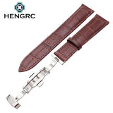 Durable Genuine Leather Watchbands for Men and Women, 20mm and 22mm, High-Quality Strap with Deployment Clasp Accessories