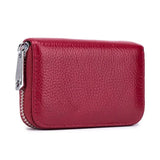 RFID-Blocking Compact Wallet for Credit Cards - Genuine Leather Women's Small Wallet with ID Card Holder - Mini Card Bag and Leather Purse