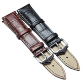 Soft Genuine Leather Watchbands for Men – Sizes 18mm, 19mm, 20mm, 21mm, 22mm, and 24mm | Black and Brown Straps with Silver Buckle Accessories