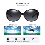 Luxury Vintage Oversized Polarized Sunglasses for Women: Big Oval Plastic Frames, Ideal for Driving with UV400 Protection