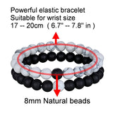 Men's Vintage African CZ Charm Bracelet – 8MM Tiger Eye & Shiny Black Beads | Stretch DIY Jewelry for Boys