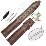 Soft Genuine Leather Watch Band – Black & Brown Strap with Deployment Clasp for Tissot | 18mm to 24mm Sizes Available