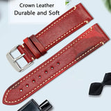 Premium Cowhide Watchbands: Camouflage Vintage Genuine Leather, Available in 18mm, 20mm, 22mm Sizes for Men and Women