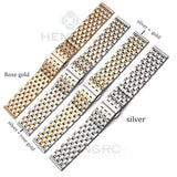 Stainless Steel Watch Band Strap: 20mm, 22mm Straight End Bracelet for Men and Women in Silver and Rose Gold