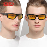 Night Vision Sunglasses for Men: Brand Designer Fashion, Polarized for Night Driving, Enhanced Light Anti-Glare Glasses PL295