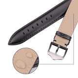 Smooth Genuine Cowhide Leather Watchband – Soft Black & Brown Strap for Men & Women | 18mm to 24mm Watch Bracelet Accessory