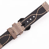 Handcrafted Genuine Leather Watchbands for Men and Women, Available in Black, Brown, Green, and Gray, 22mm 24mm Thick Strap with Steel Buckle