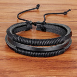 Men's Fashion Handmade Winding Leather Bracelet – Popular DIY Weave Charm Bangle | Pulsera Jewelry