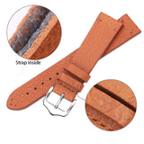 Elegant Handmade Retro Leather Watch Strap – Genuine Leather Band for Men & Women | 18mm, 20mm, 22mm Silver Polished Buckle